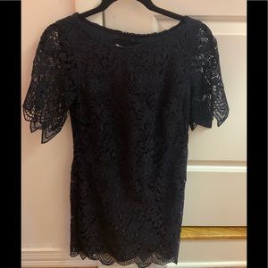 Anthropologie navy blue lace dress
